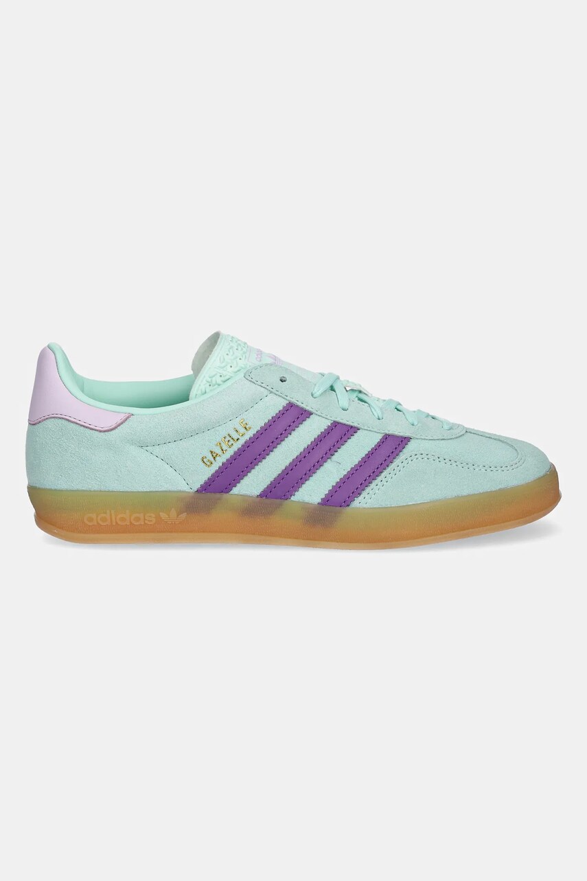 Замшеві кросівки adidas Originals Gazelle Indoor W жіночі колір бірюзовий JQ0192