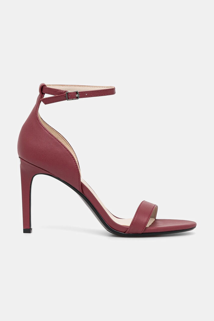 Сандалі Calvin Klein HEEL SANDAL 90 - LTH колір бордовий HW0HW02337
