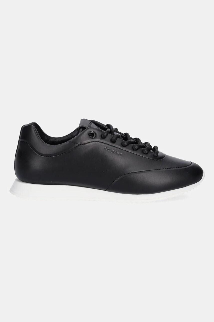 Шкіряні кросівки Calvin Klein RUNNER LACE UP - LTH колір чорний HW0HW02396