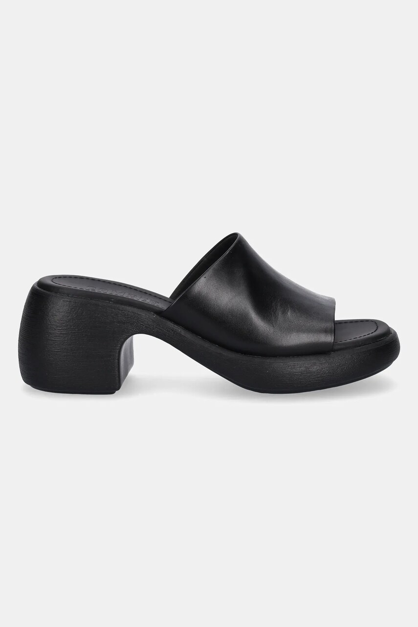 Шкіряні шльопанці Camper Thelma Sandal жіночі колір чорний каблук блок K201722-001