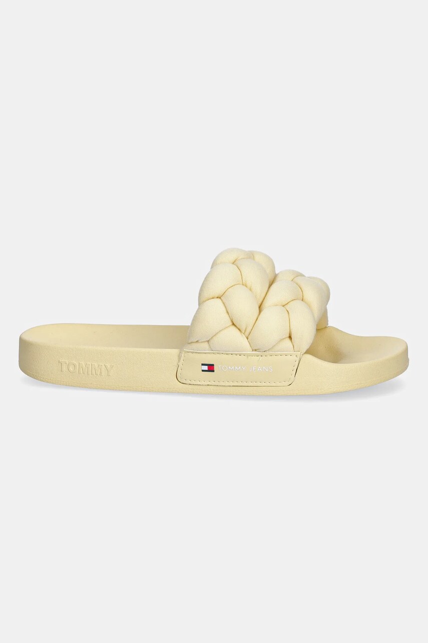 Шльопанці Tommy Jeans BRAIDED SLIDE жіночі колір жовтий EN0EN02764