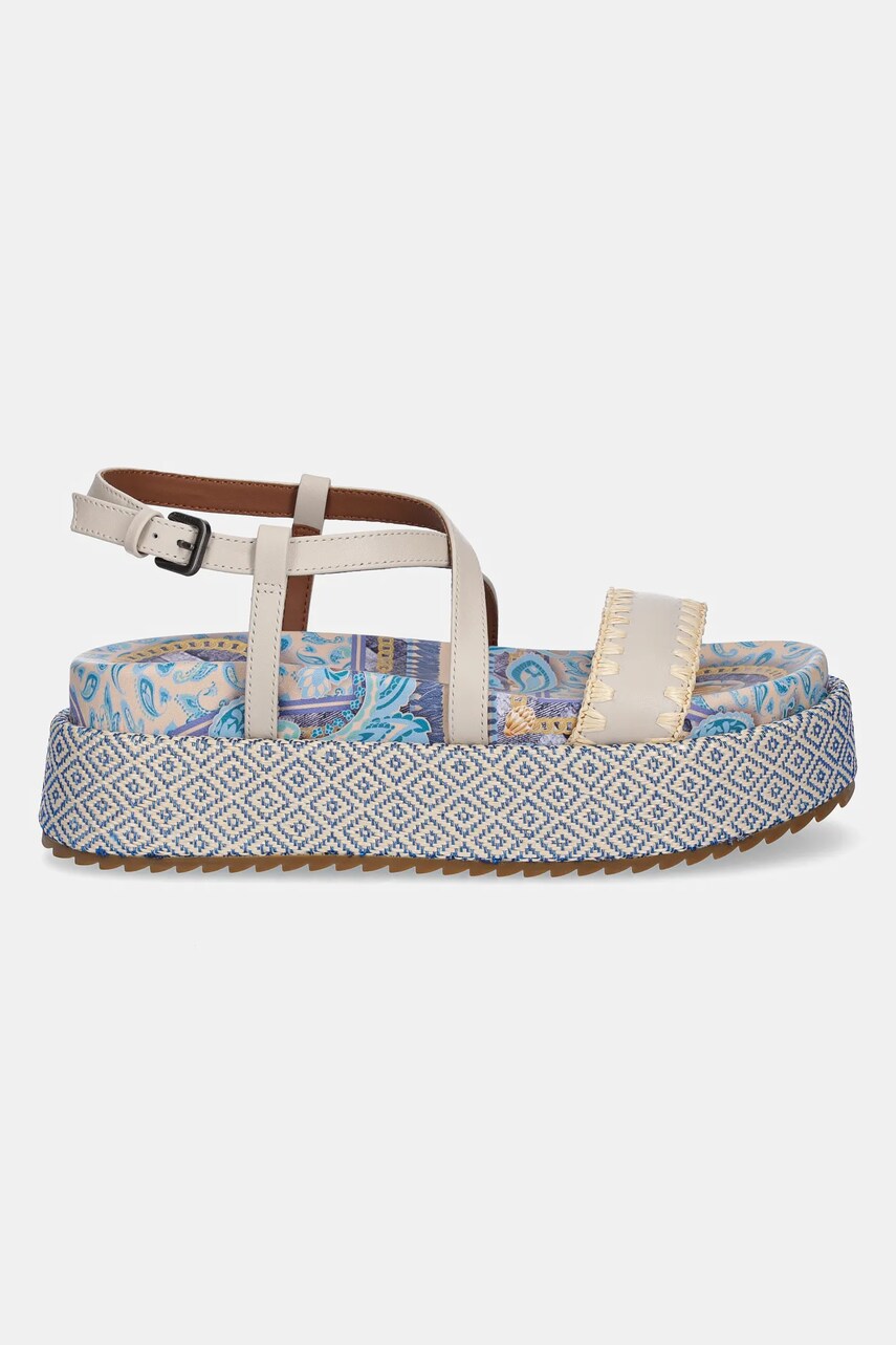 Шкіряні сандалі Kurt Geiger London Chelsea Flatform Sandal жіночі колір бежевий на платформі 4352286109