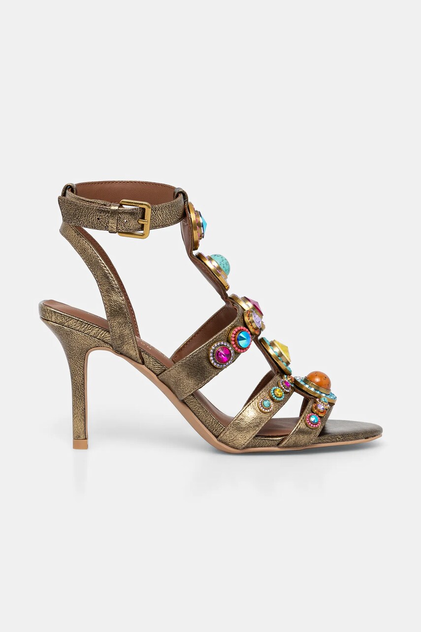 Шкіряні сандалі Kurt Geiger London Octavia High Gladiator колір золотий 4369268109