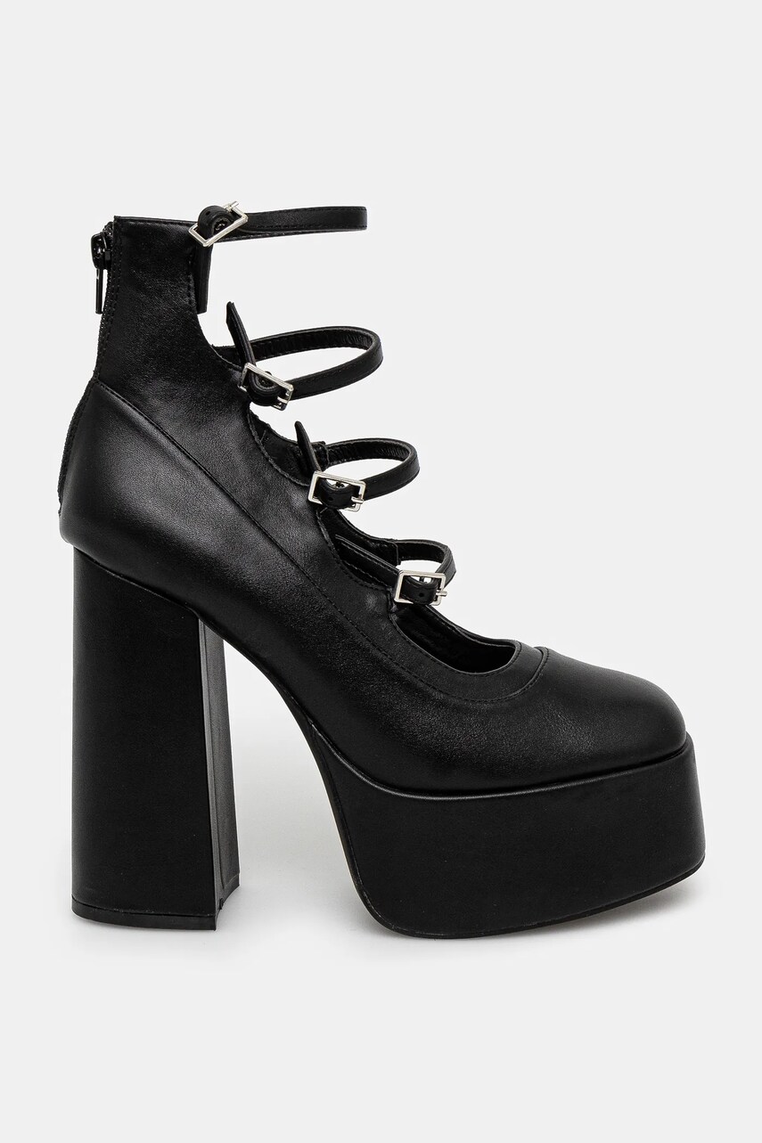 Туфлі Koi Footwear GURREN BLACK STRAPPY PLATFORM HEELS колір чорний каблук блок DBP17