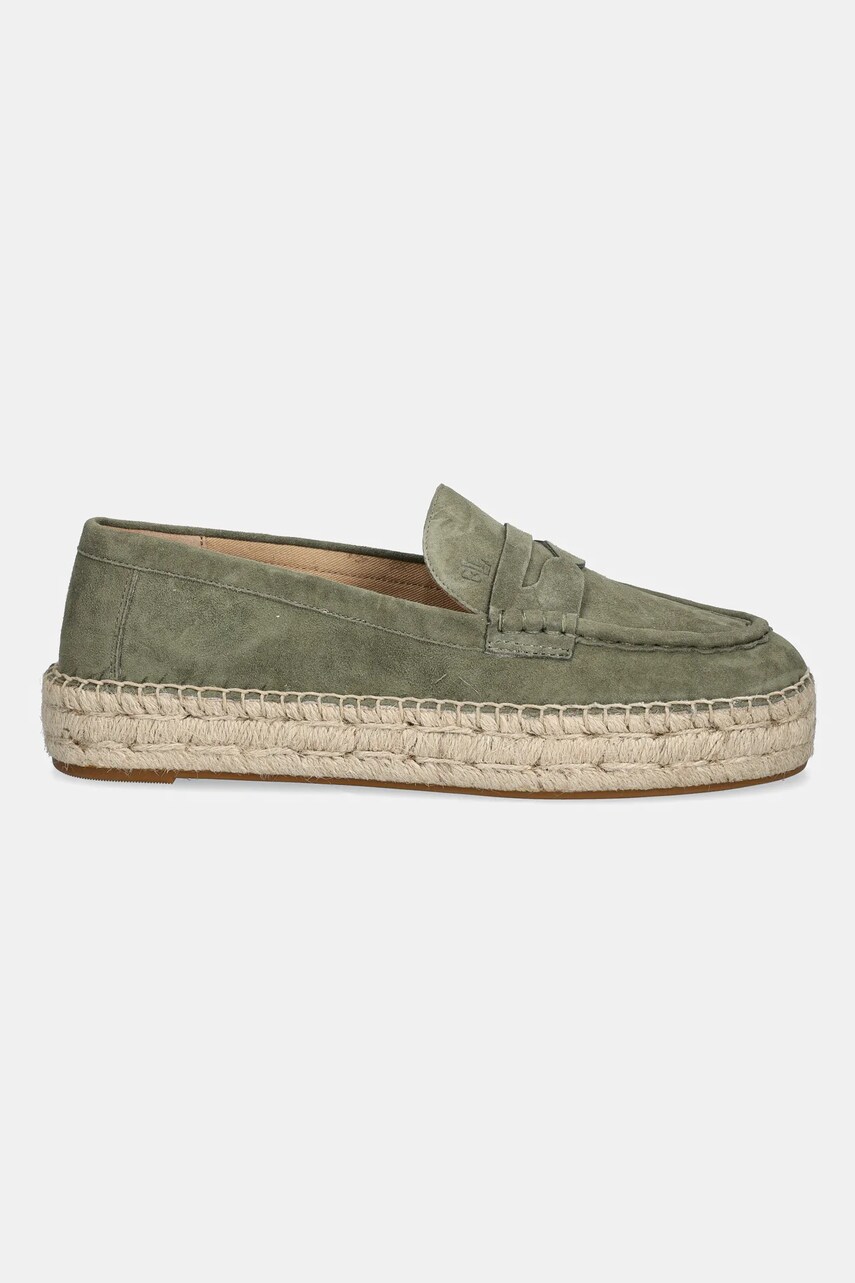 Замшеві еспадрилі Lauren Ralph Lauren Luize Loafer колір зелений 802953958008