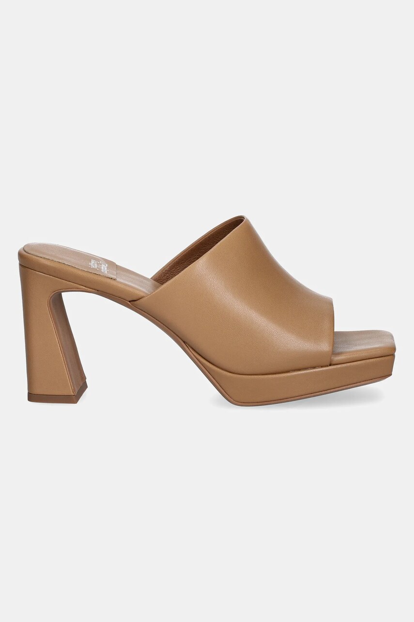 Шльопанці Jeffrey Campbell Caviar жіночі колір бежевий каблук блок JC-923-1-2