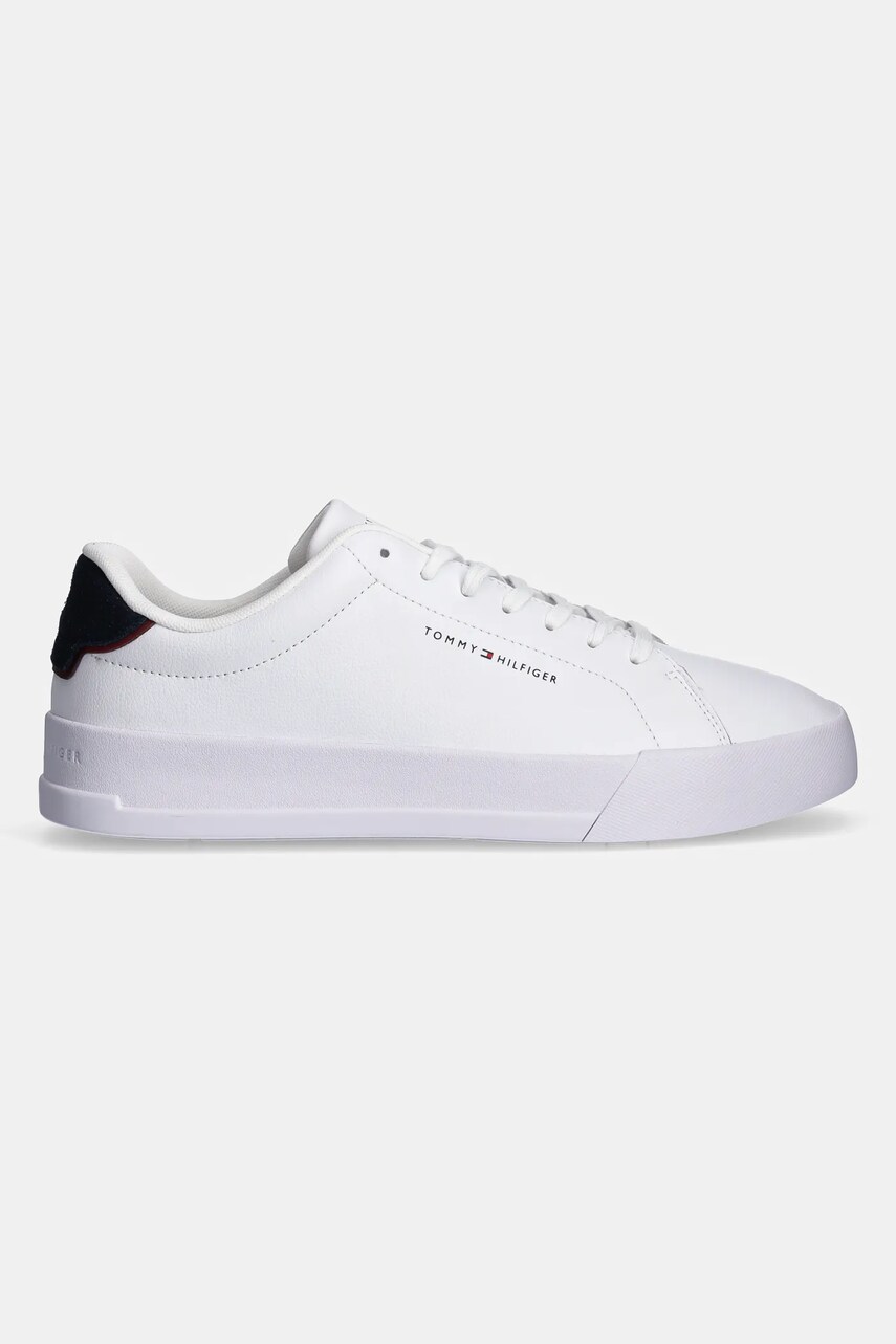 Шкіряні кросівки Tommy Hilfiger TH COURT LTH DETAIL ESS колір білий FM0FM05367