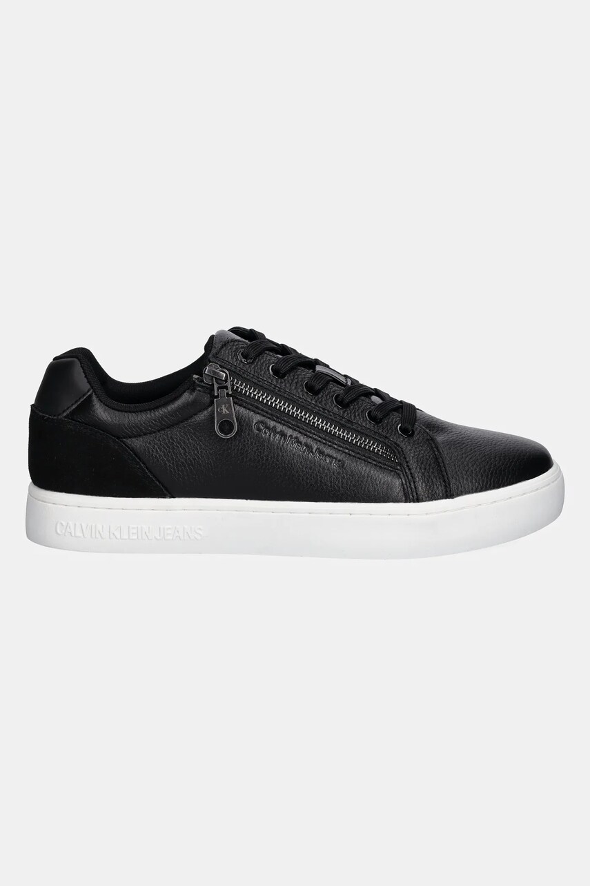 Шкіряні кросівки Calvin Klein Jeans CLASSIC CUPSOLE ZIP LOW IN колір чорний YM0YM01254