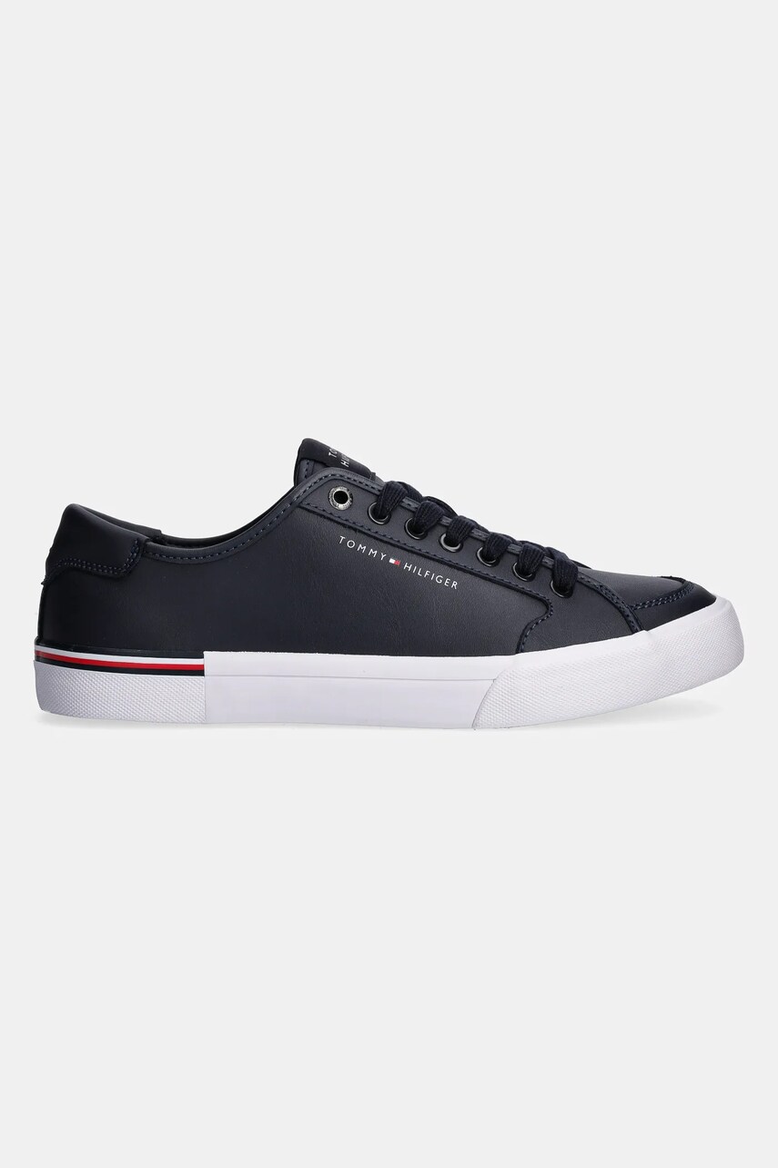 Шкіряні кросівки Tommy Hilfiger CORE CORPORATE VULC LEATHER колір синій FM0FM05399