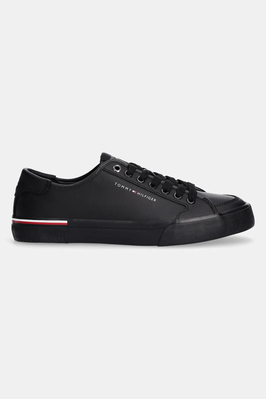 Шкіряні кросівки Tommy Hilfiger CORE CORPORATE VULC LEATHER колір чорний FM0FM05399
