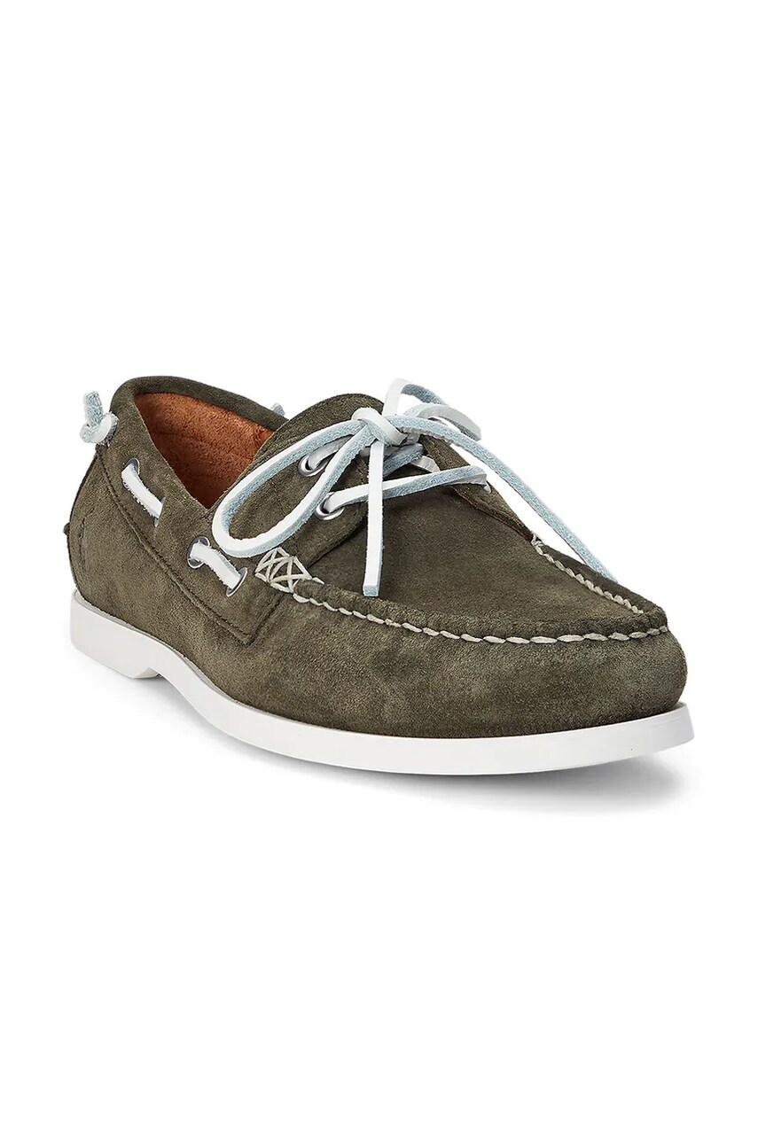 Замшеві мокасини Polo Ralph Lauren Merton Boat чоловічі колір зелений 803961291002