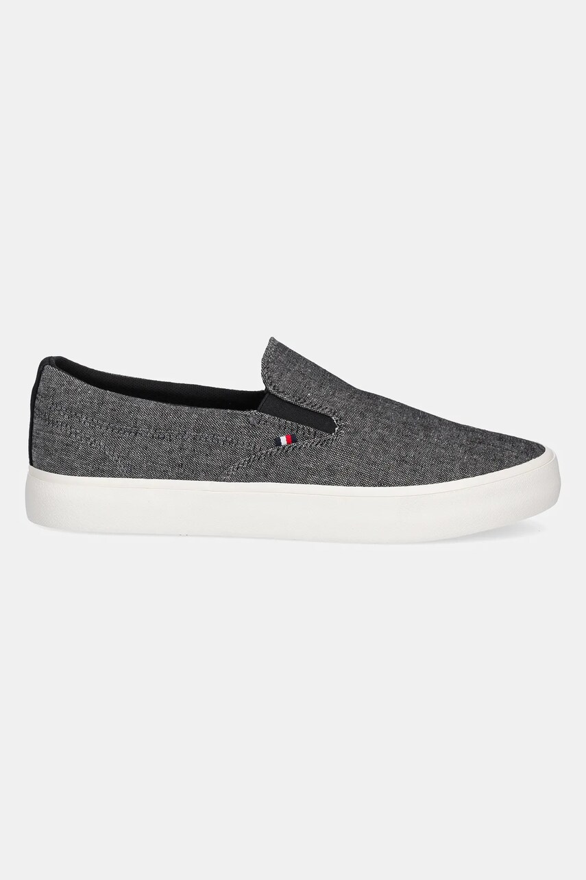 Кеди Tommy Hilfiger TH HI VULC LOW SLIP ON CH чоловічі колір чорний FM0FM05390