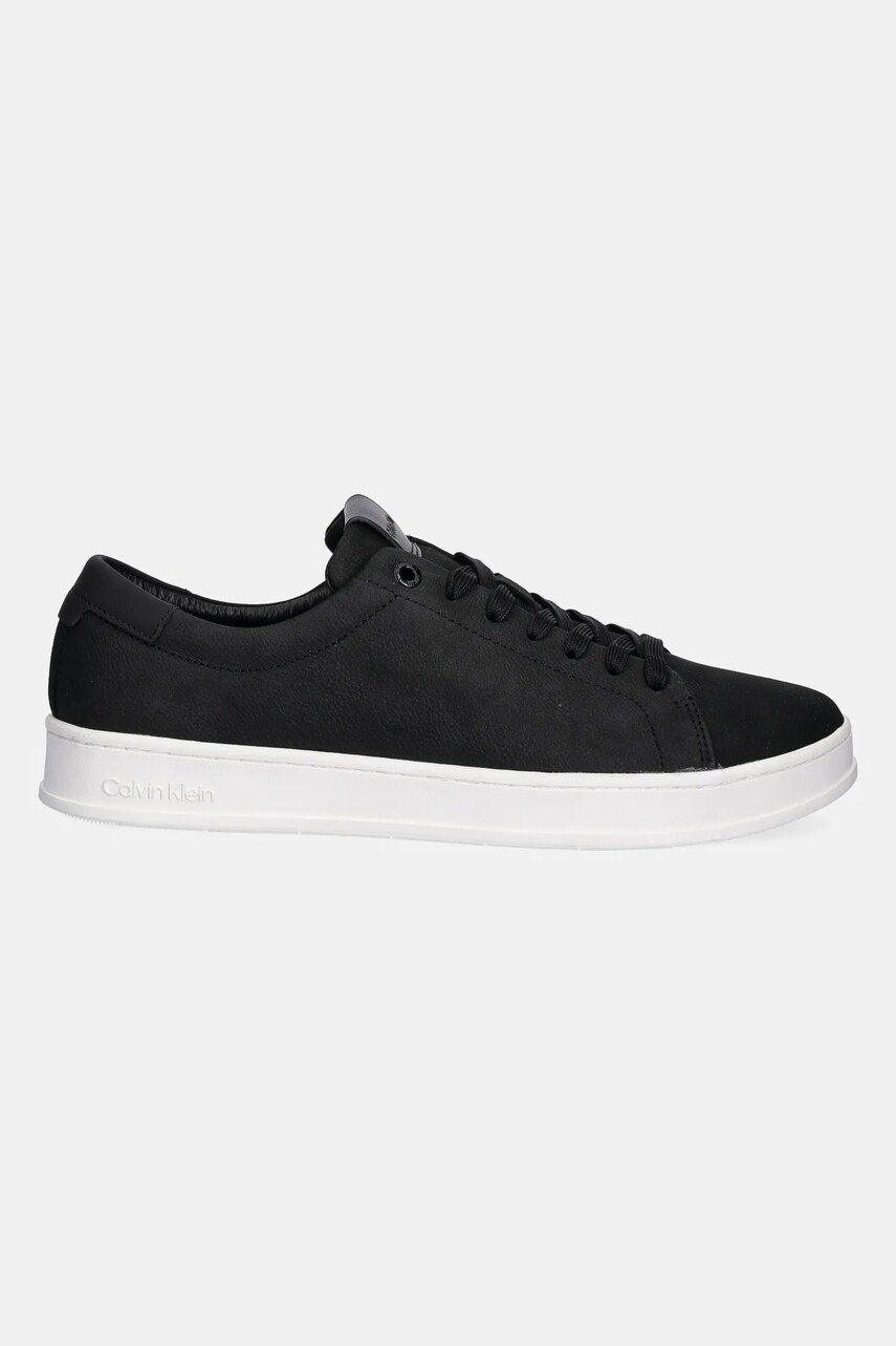 Шкіряні кросівки Calvin Klein LOW TOP LACE UP NU колір чорний HM0HM01758