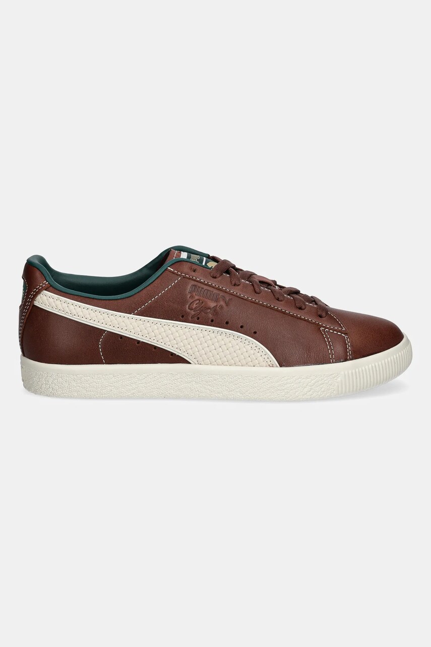 Шкіряні кросівки Puma Clyde Palais Artisan чоловічі колір коричневий 402249