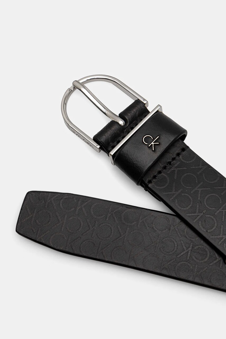 Шкіряний ремінь Calvin Klein жіночий колір чорний K60K612860