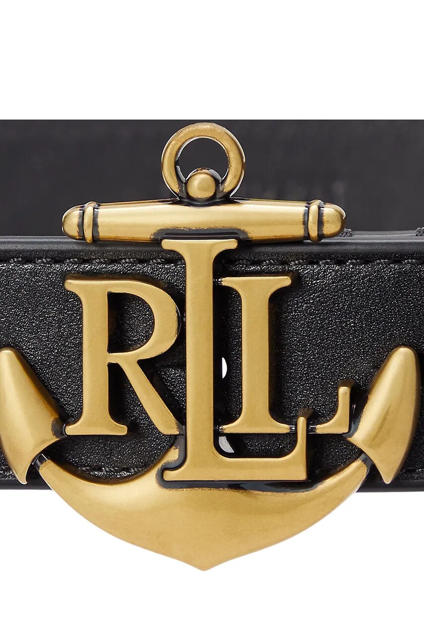 Шкіряний ремінь Lauren Ralph Lauren жіночий колір чорний 412957004