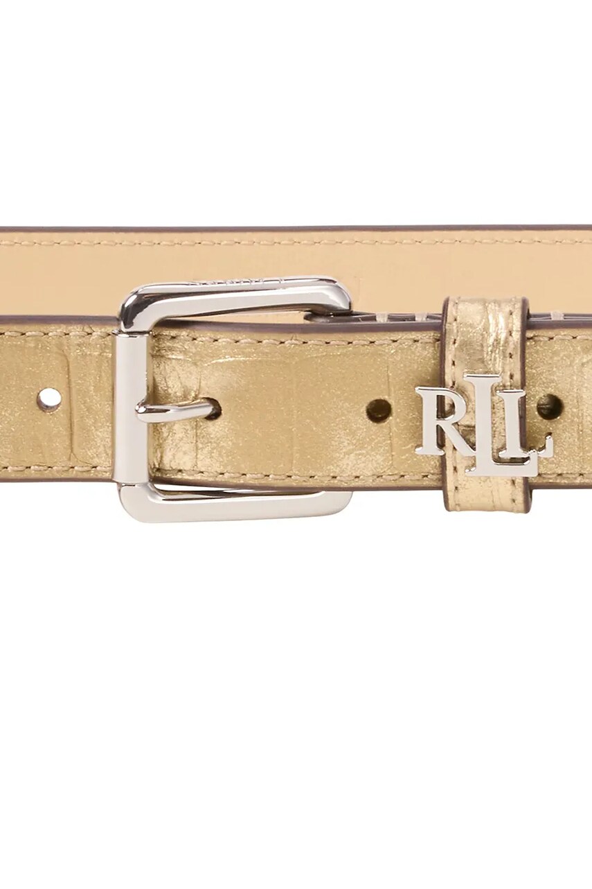 Шкіряний ремінь Lauren Ralph Lauren жіночий колір золотий 412967079