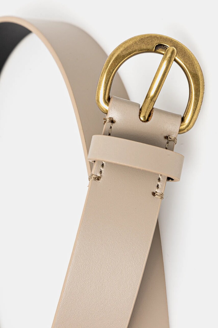 Шкіряний ремінь Calvin Klein Jeans жіночий колір бежевий LV04K7008G