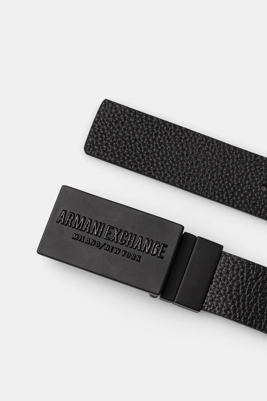 Двосторонній шкіряний ремінь Armani Exchange чоловічий колір чорний XM000289 AF12120