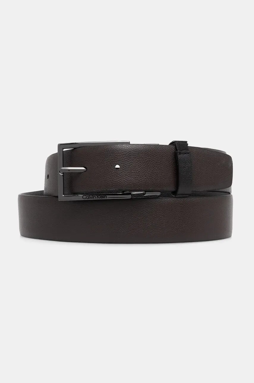 Двосторонній шкіряний ремінь Calvin Klein чоловічий колір чорний K50K512842