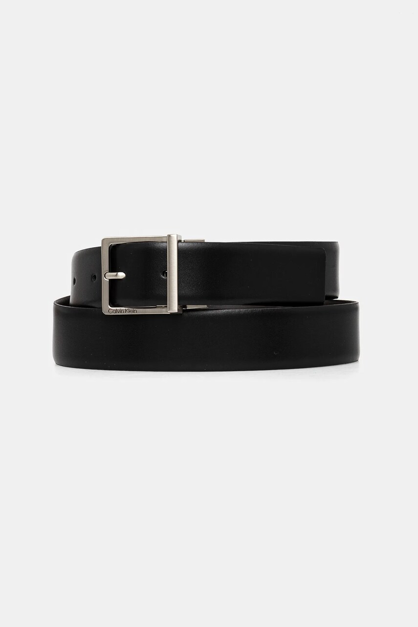 Двосторонній шкіряний ремінь Calvin Klein чоловічий колір чорний K50K512836