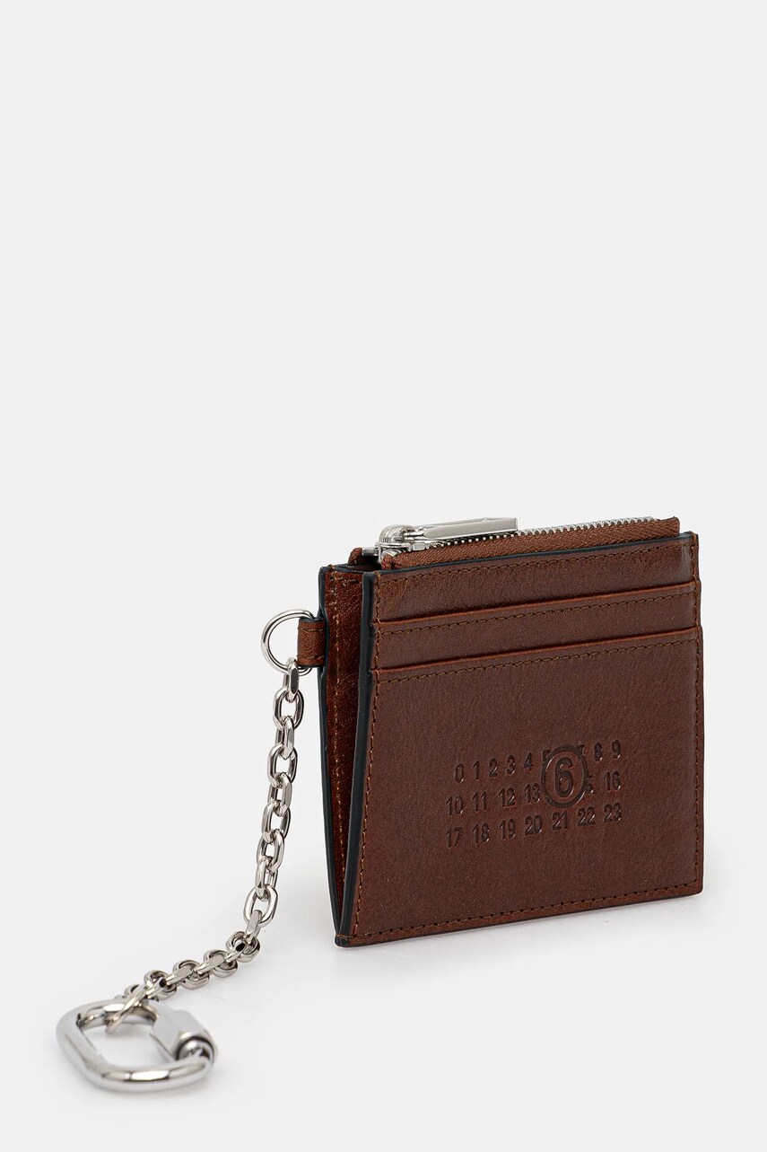 Шкіряний гаманець MM6 Maison Margiela колір коричневий SA5UI0021.P7253