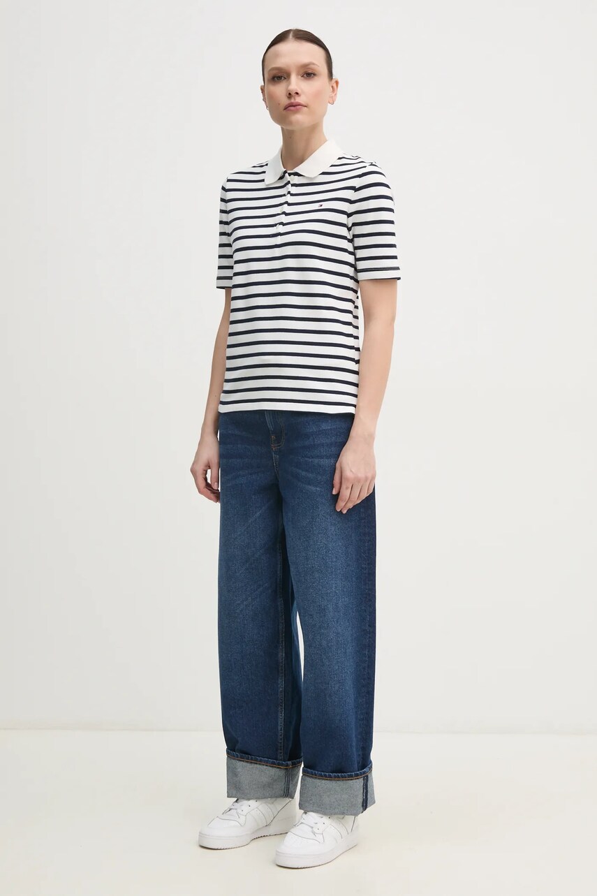 Поло Tommy Hilfiger жіноче колір синій WW0WW43224