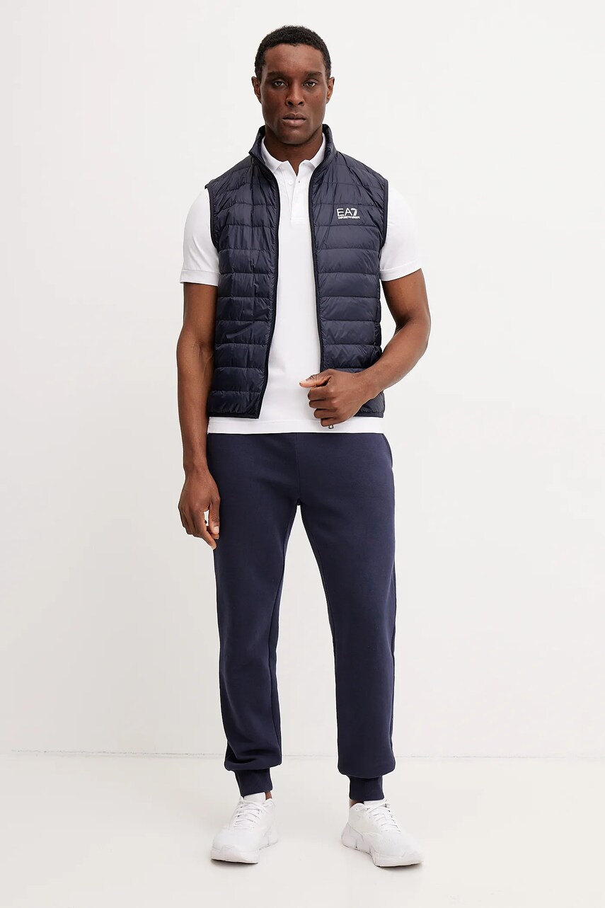 Поло EA7 Emporio Armani чоловіче колір білий з принтом PJVQZ.8NPF14