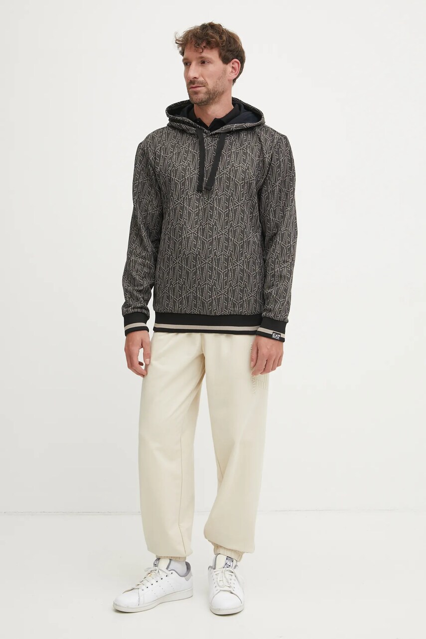 Поло EA7 Emporio Armani чоловіче колір чорний з принтом PJVQZ.8NPF14