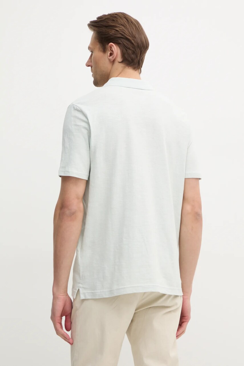 Поло з домішкою льону Calvin Klein колір сірий однотонне K10K114136