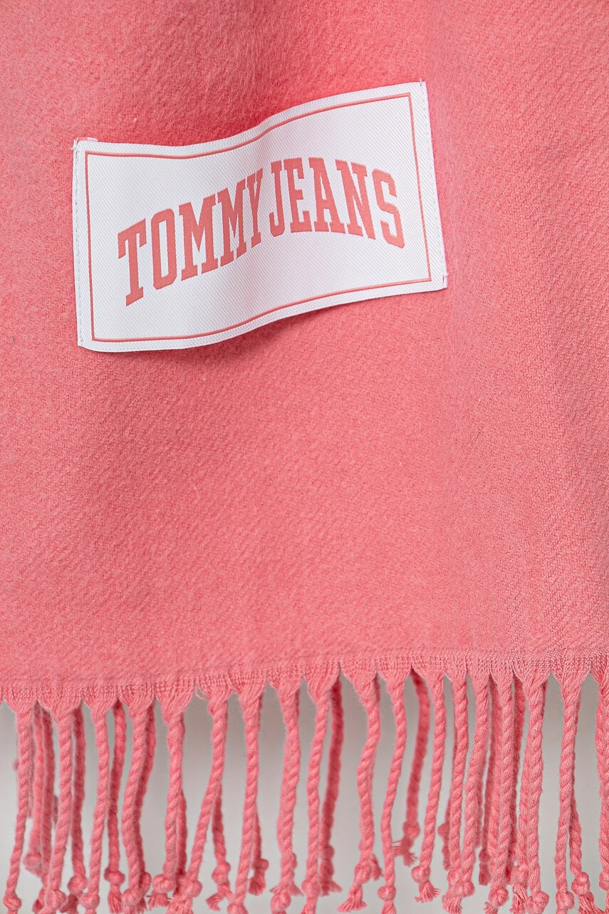Шарф Tommy Jeans жіночий колір рожевий однотонний AW0AW16997