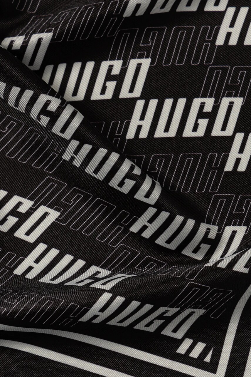 Хустка HUGO жіноча колір чорний візерунок 50535470
