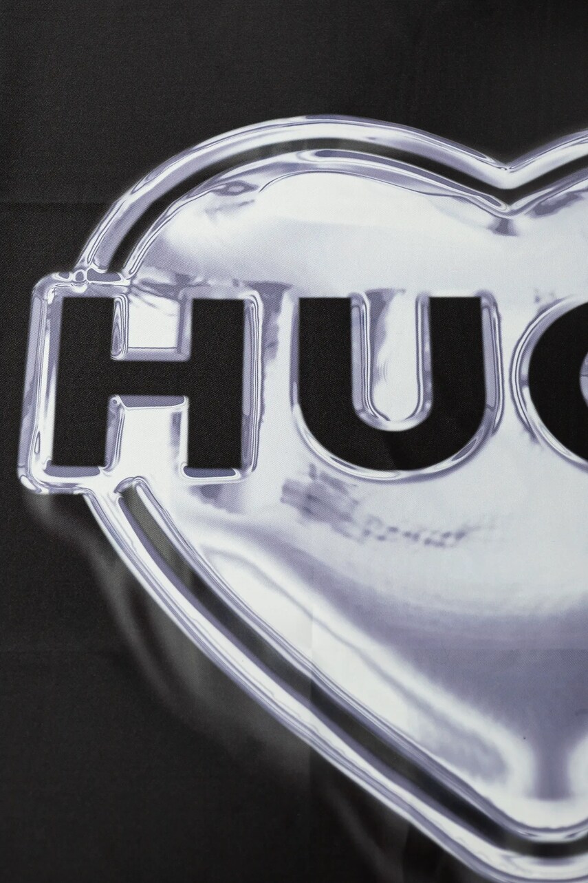 Хустка HUGO жіноча колір чорний візерунок 50535470