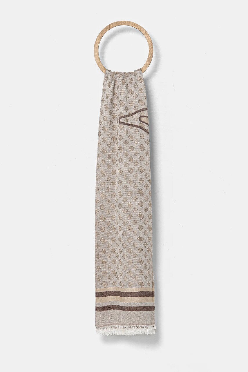 Хустка Guess KEFIAH жіноча колір бежевий візерунок AW5249 VIS03