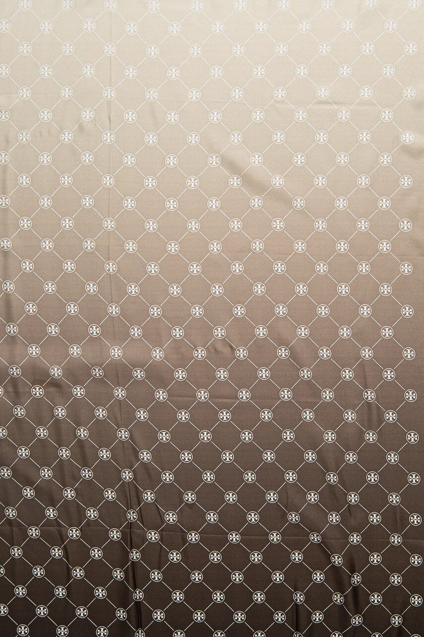 Шовкова шаль Tory Burch T Monogram Silk Oblong жіночий колір бежевий візерунок 167410-250