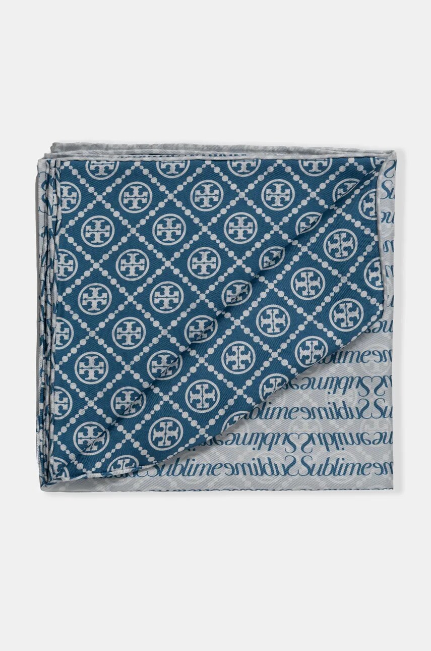 Шовкова хустка Tory Burch T Monogram Sublime Silk візерунок 166713-400