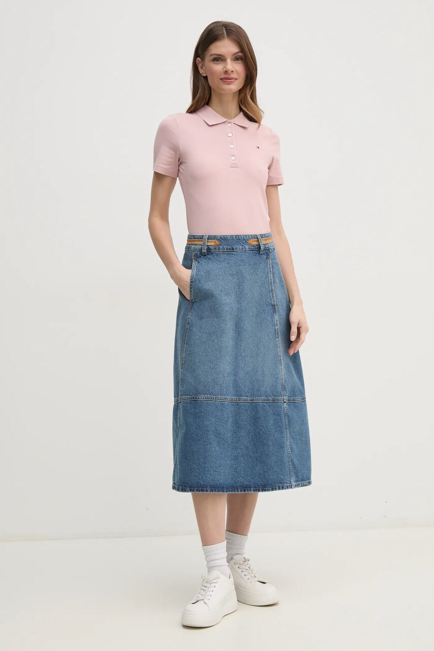 Джинсова спідниця Tommy Hilfiger midi розкльошена WW0WW43733