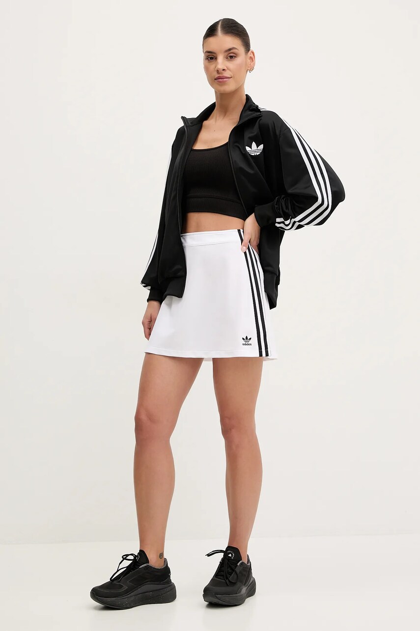Спідниця adidas Originals 3-Stripes колір білий mini розкльошена JD0284
