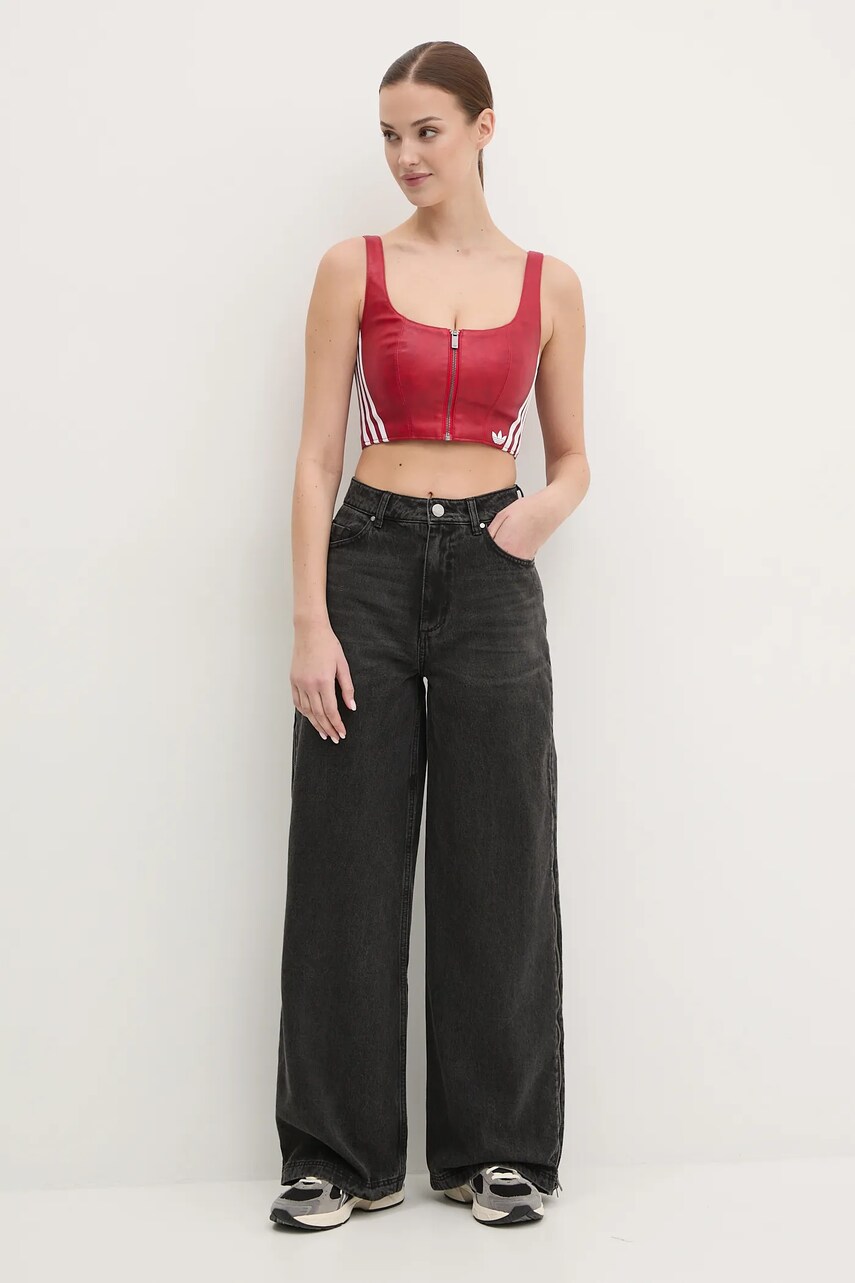 Джинси adidas Originals DENIM ZIP PANT жіночі колір чорний JX9211
