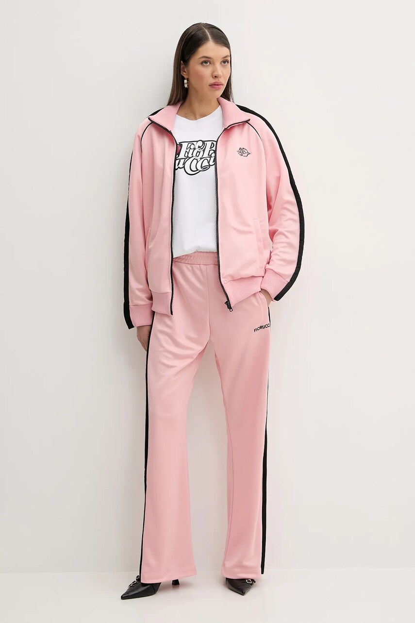 Спортивні штани Fiorucci Puffy Piping Track Trousers жіночі колір рожевий з аплікацією U02SPBPA057PL01PN02
