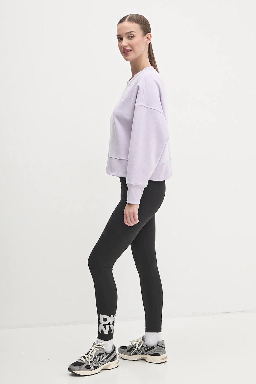 Легінси Dkny жіночі колір чорний з принтом DP5P3566