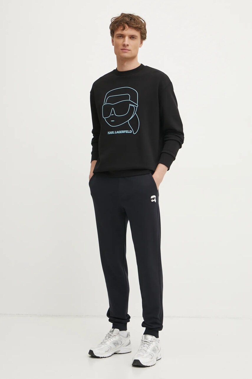 Спортивні штани Karl Lagerfeld чоловічі колір чорний з аплікацією 551900.705713