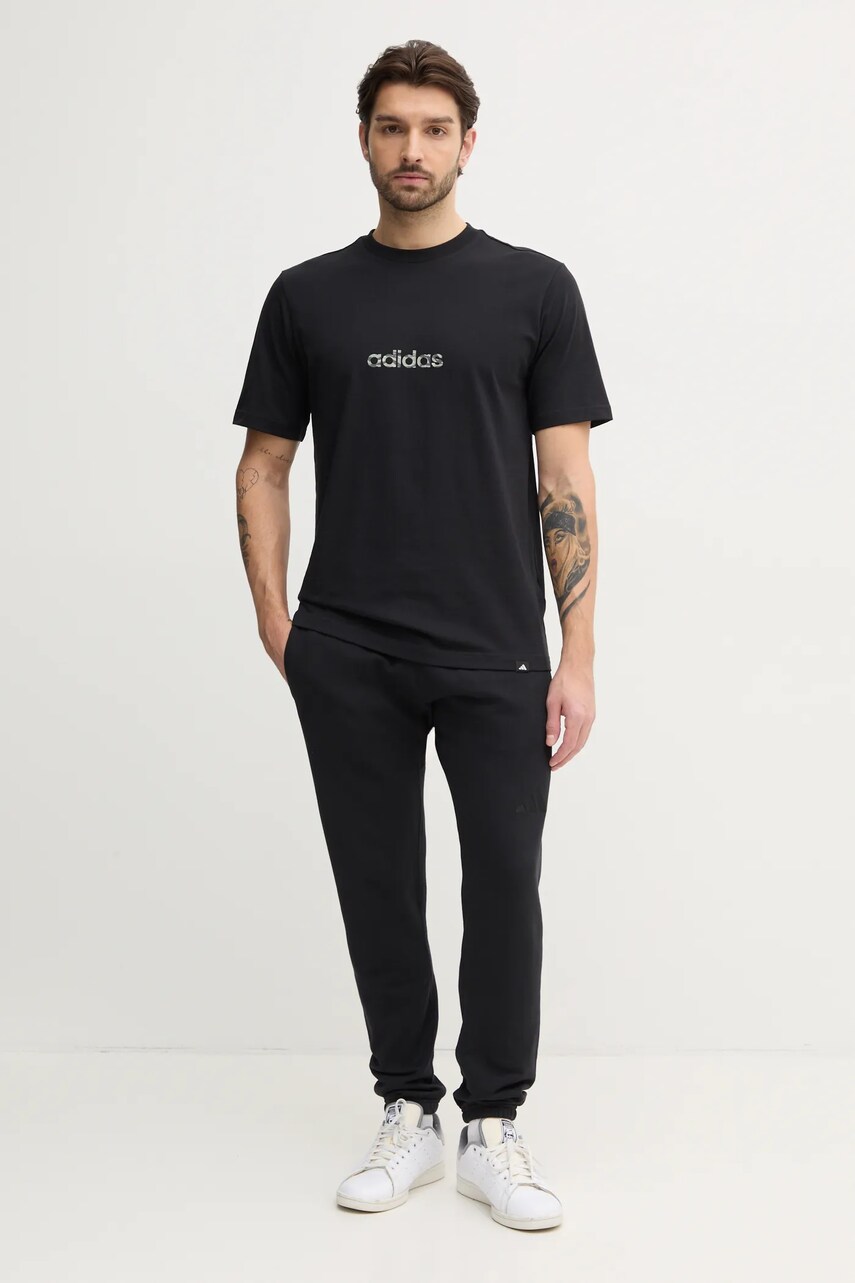 Бавовняні спортивні штани adidas ALL SZN колір чорний однотонні IV5216