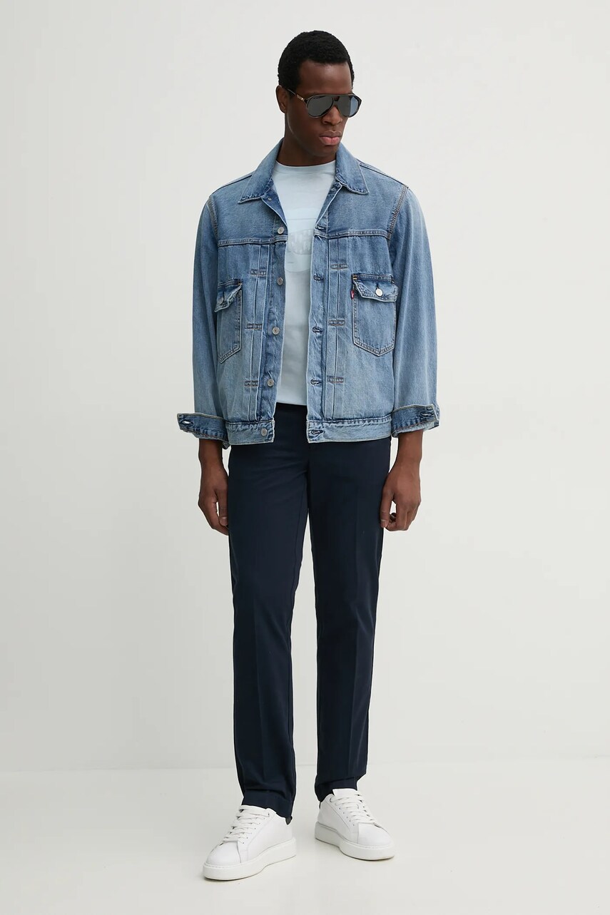 Штани Hackett London чоловічі колір синій фасон chinos HM212488R