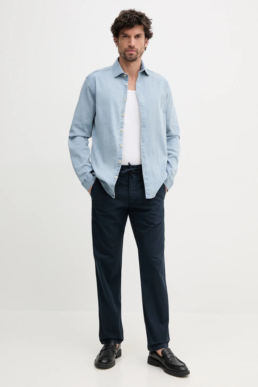 Штани Pepe Jeans PULL ON COMFORT CHINO чоловічі колір синій прямі PM211866
