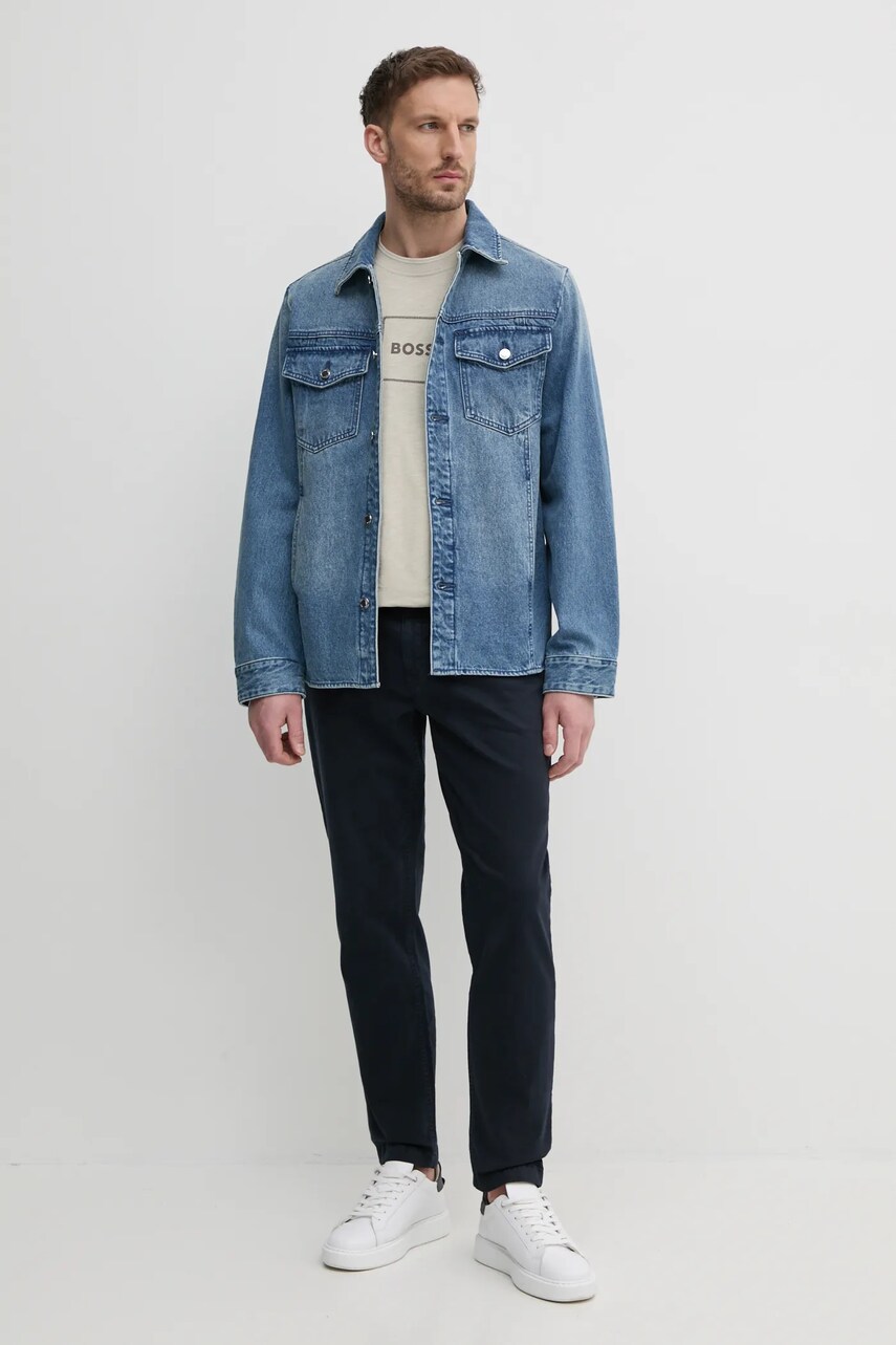 Штани BOSS Orange чоловічі колір синій фасон chinos 50539130