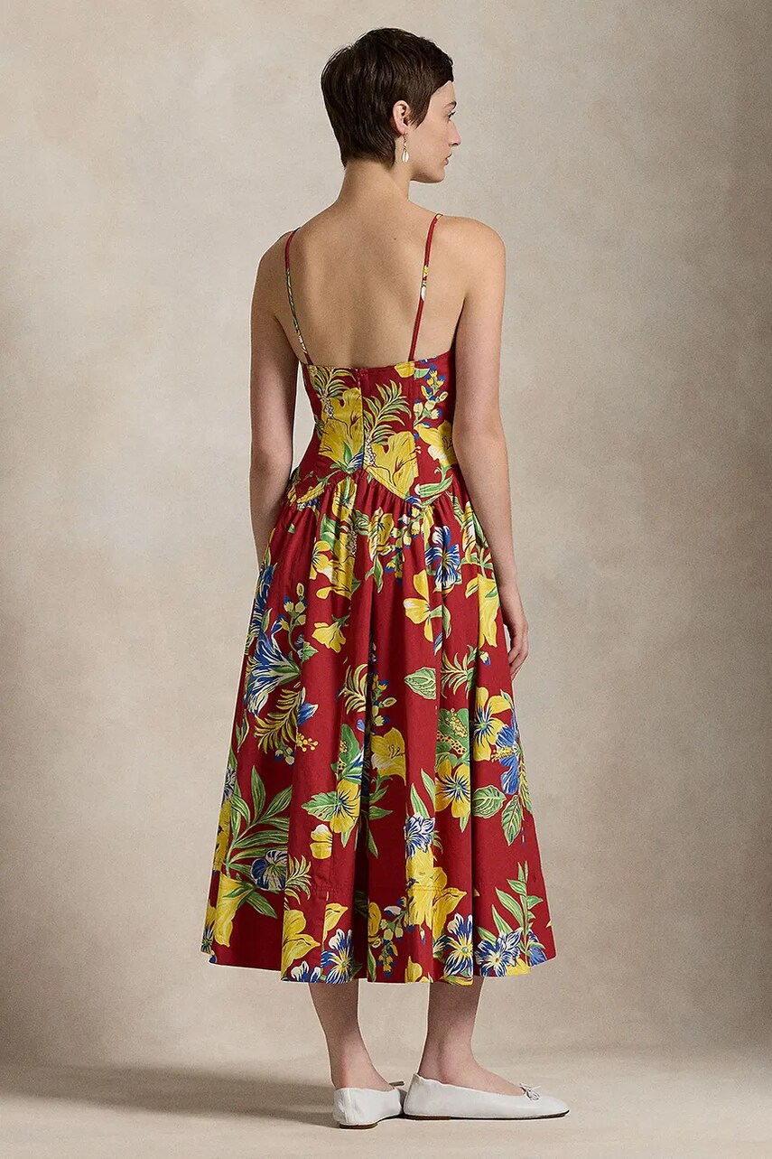 Бавовняна сукня Polo Ralph Lauren midi розкльошена 211959920