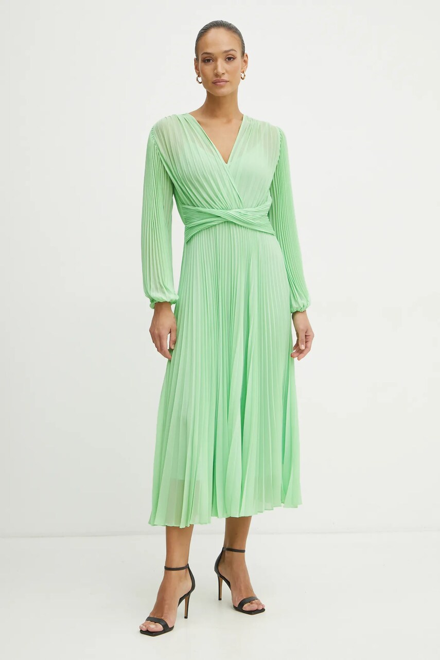Сукня Twinset колір зелений maxi розкльошена 251TP2330
