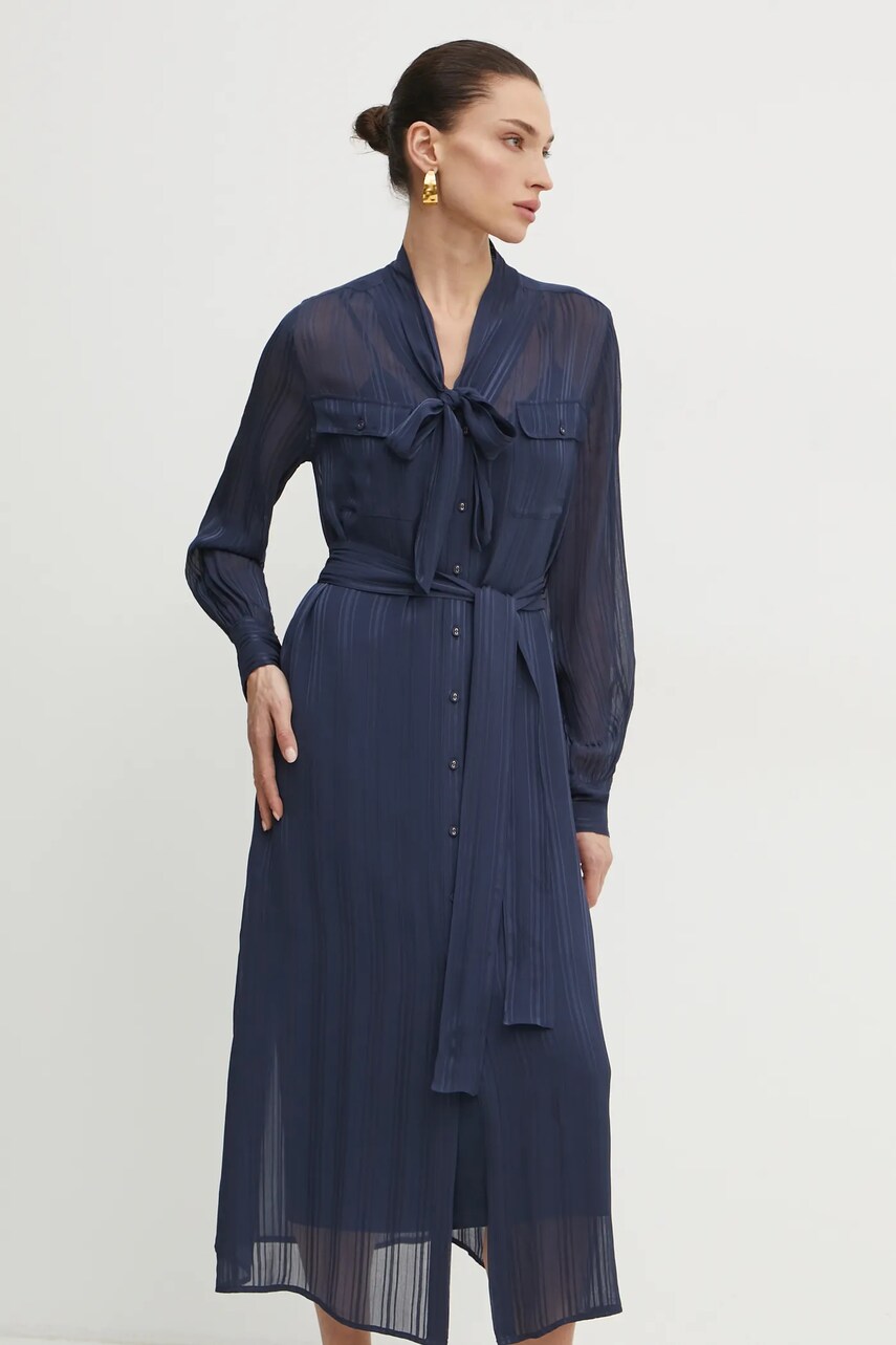Сукня Twinset колір синій midi пряма 251TP2260