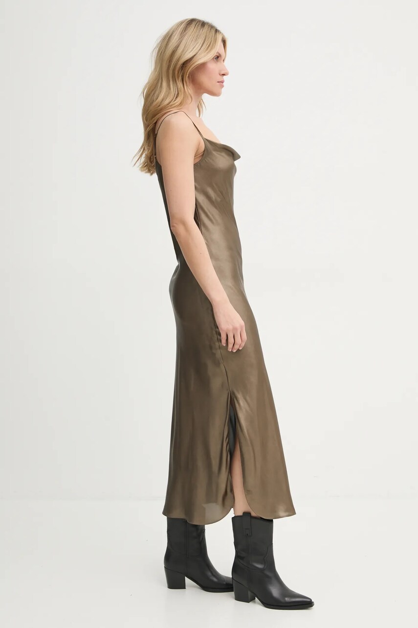 Сукня AllSaints HADLEY колір золотий midi пряма W255DB